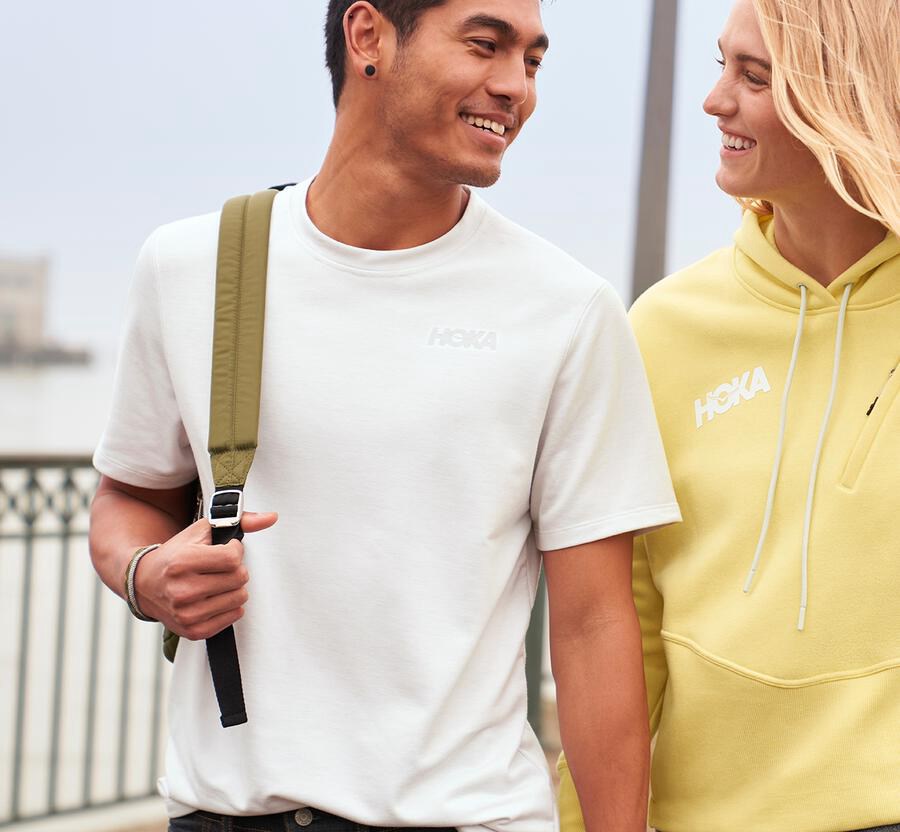 Hoka One One Mens Tee - Lifestyle - White - MOFE98671